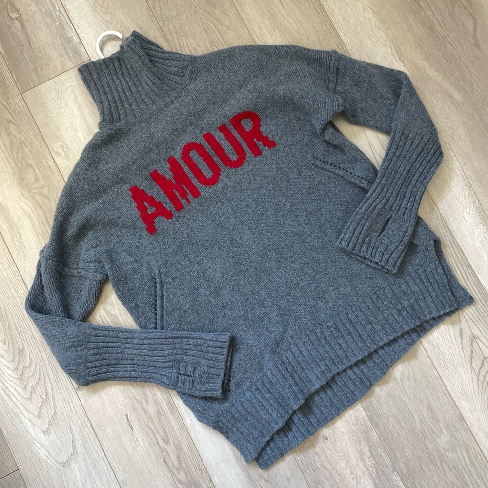 Zadig & Voltaire Sweater wool alma we amour turtleneck womens Blue (medium) - Picture 5 of 8